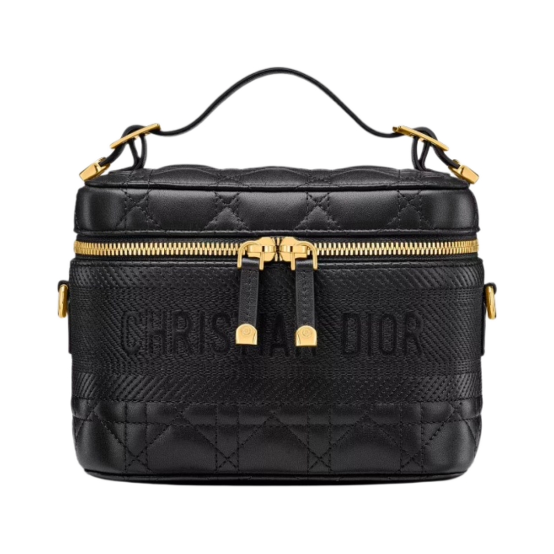 디올 스몰 디올트래블 베니티 케이스 블랙 까나쥬 램스킨