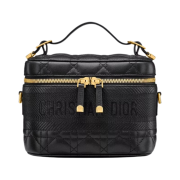 Dior Small Dior Diortravel Vanity Case Black Cannage Lambskin