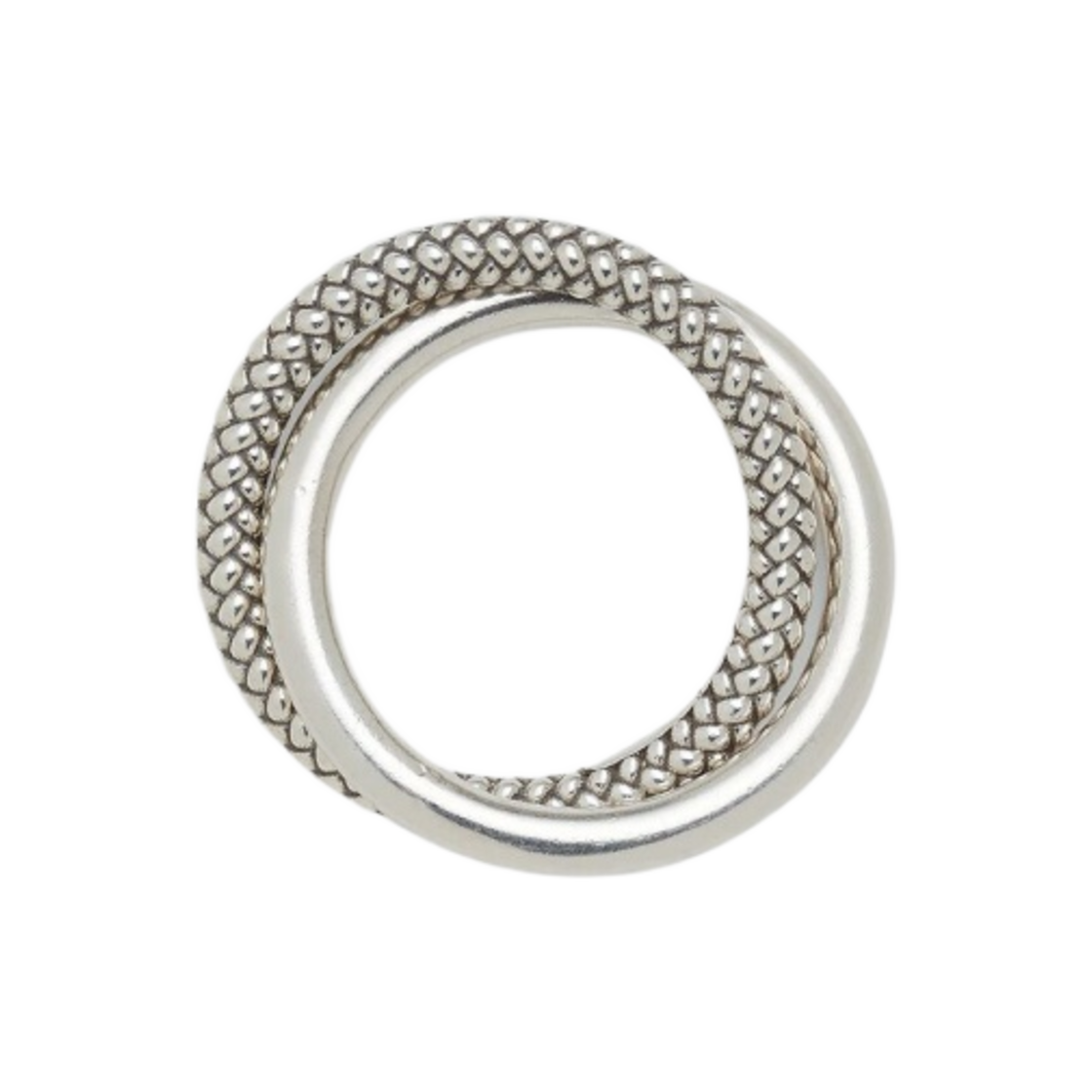 보테가 베네타 인트레치오 인터로킹 더블 링 실버(Bottega Veneta Intreccio Interlocking Double Ring Silver) - 2