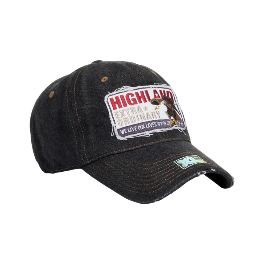 XL084 PLATEAU BIG SIZE BALLCAP XL HIGH EA DENIM CAP BLACK