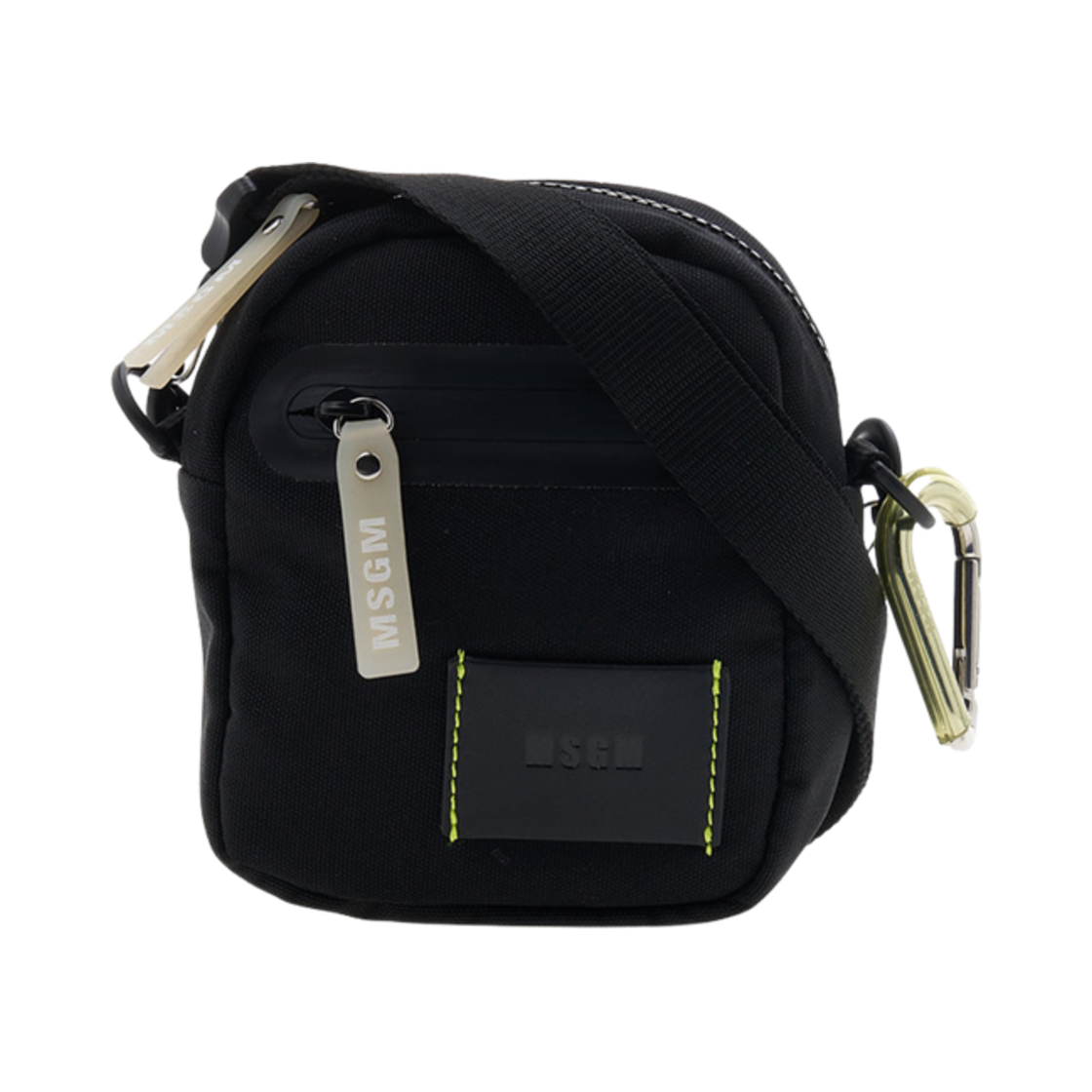 3341MDZ94-371-99 MSGM Logo Patch Crossbody Bag Black