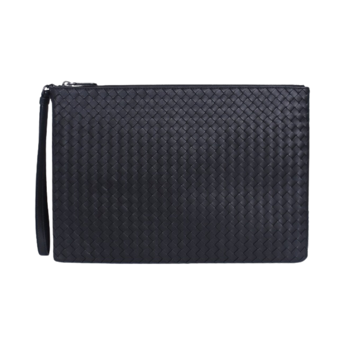 442242V3UN01275 Bottega Veneta Intrecciato Strap Clutch Black - 대표 이미지 #1