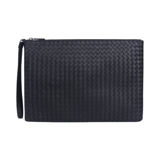 Bottega Veneta Intrecciato Strap Clutch Black