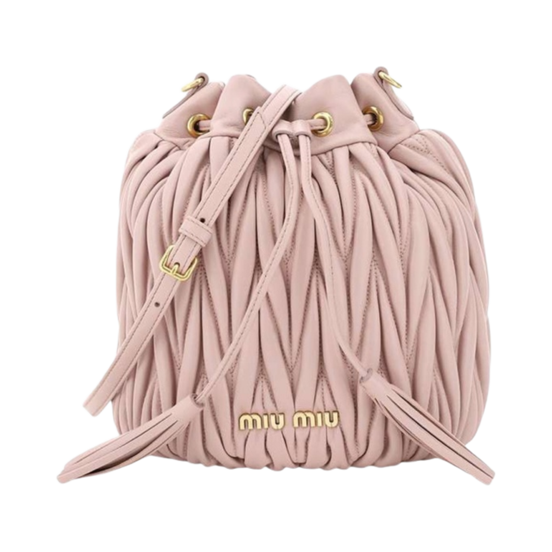 미우 미우 마테라쎄 나파 가죽 버킷백 오팔(Miu Miu Matelasse Nappa Leather Bucket Bag Opal) - 1