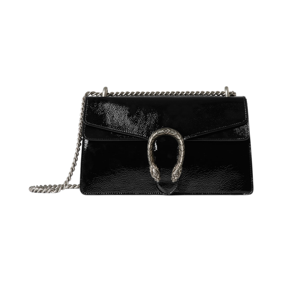 795005-0AAA6-1000 Gucci Dionysus Small Shoulder Bag Black Patent Leather