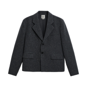 Zara Textured Button Up Suit Blazer Anthracite Grey