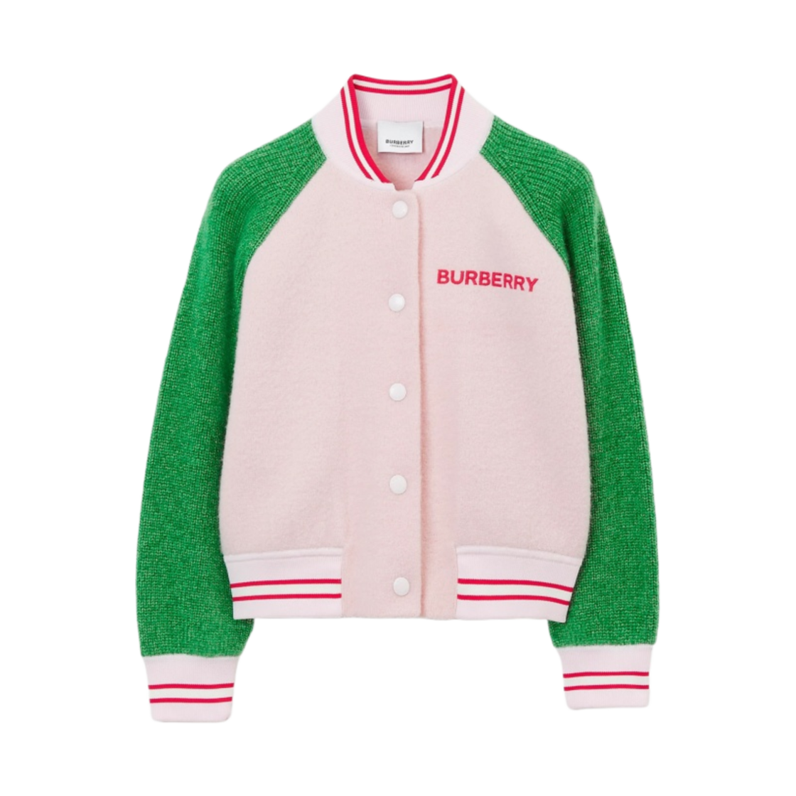 8068396 (Kids) Burberry Wool Bomber Jacket Frosty Pink
