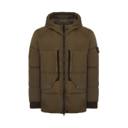 Stone Island 40723 Garment Dyed Crinkle Reps Recycled Nylon Hooded Down Jacket Olive Green - 23FW