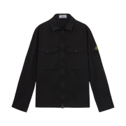 Stone Island 12808 Organic Stretch Cotton Satin Overshirt Black - 24FW
