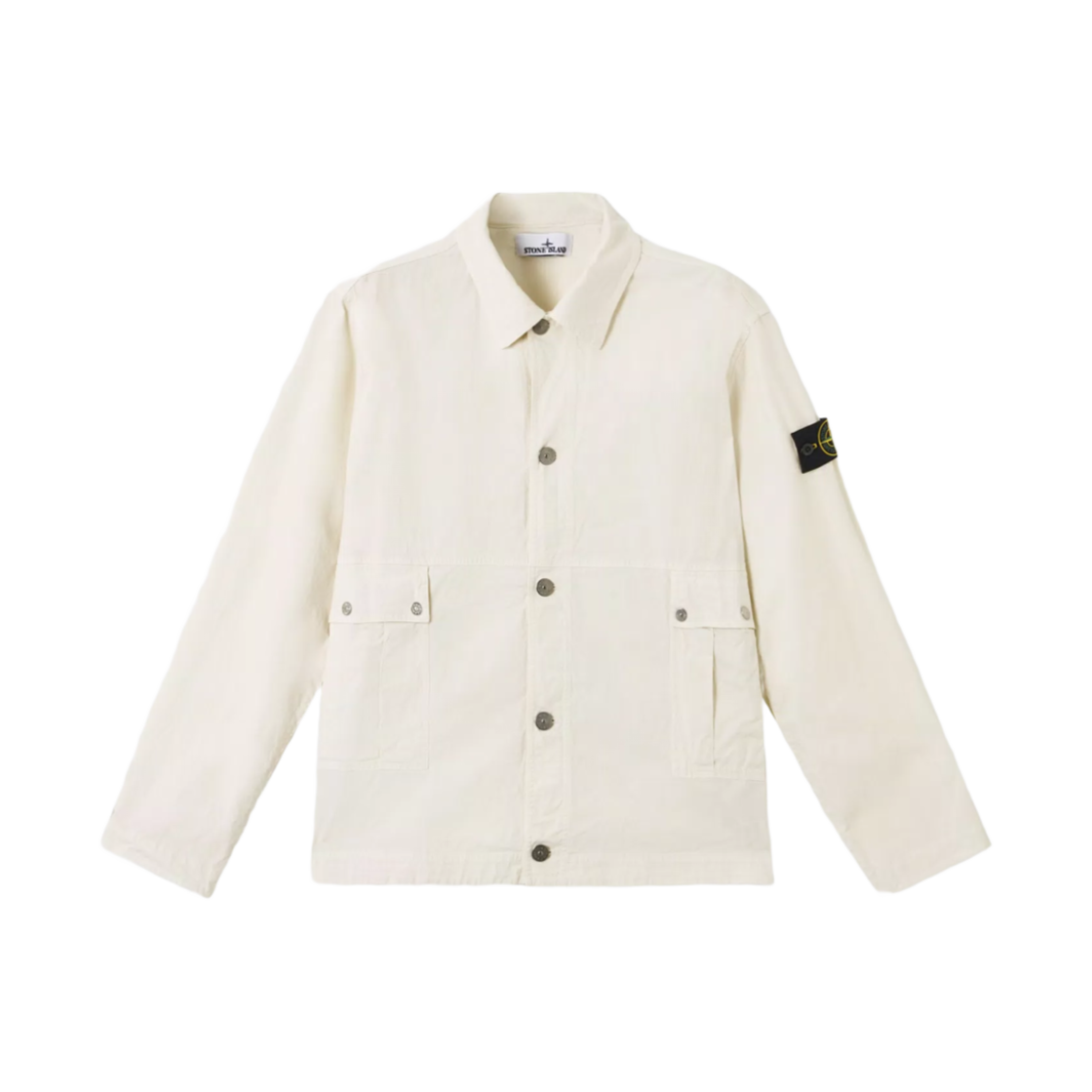 K1S1512000-26S0063-V0093 Stone Island 1200026 Mil-Spec Stretch Ripstop-TC Comfort Fit Overshirt with Hand Pockets and Buttons Ivory - 25SS