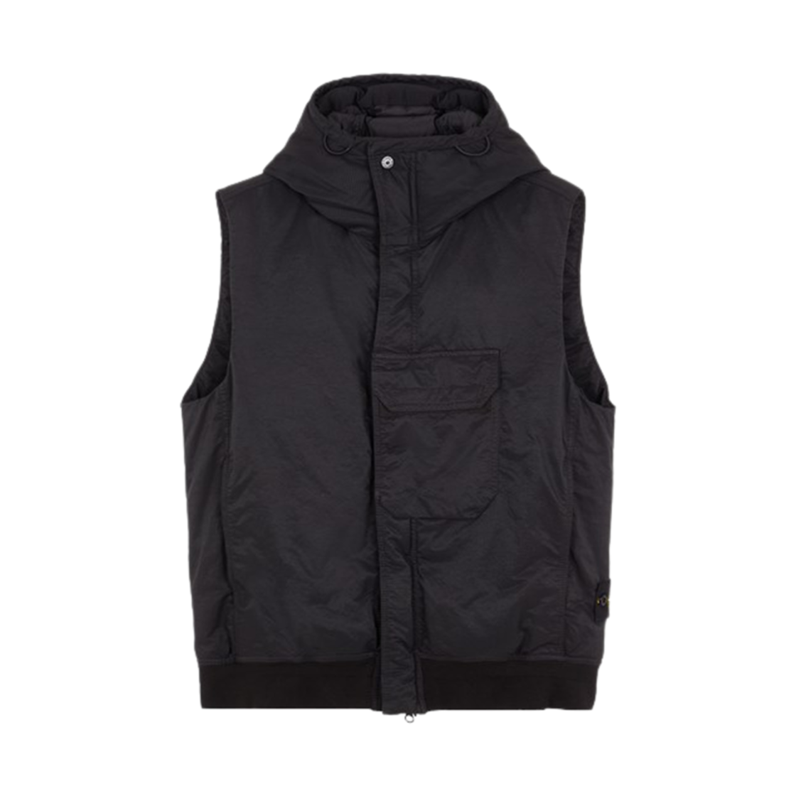 스톤 아일랜드 G1021 오파크 나일론 트윌 다운 후드 베스트 블랙 - 23FW(Stone Island G1021 Opaque Nylon Twill Down Hooded Vest Black - 23FW) - 1