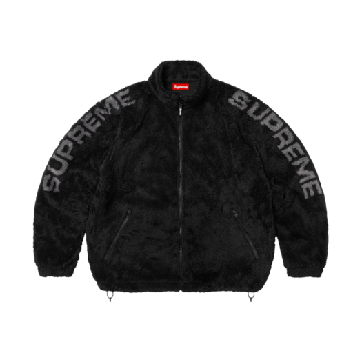 Supreme Shoulder Logo Fleece Jacket Black - 25SS