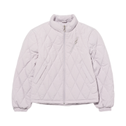 Mischief Rhombus Quilted Bomber Jacket Light Pink Grey