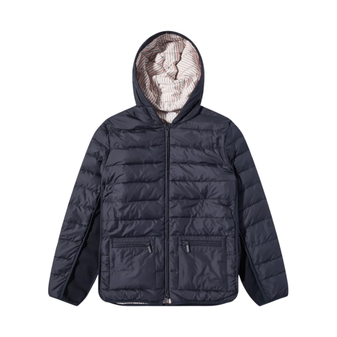 톰브라운 울트라 라이트 나일론 후디 다운 자켓 네이비(Thom Browne Ultra Light Nylon Hooded Down Jacket Navy)