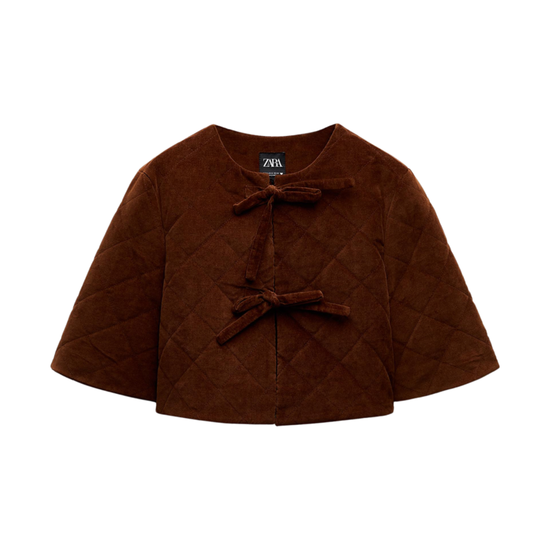 (W) 자라 소프트 터치 크롭드 자켓 브라운((W) Zara Soft Touch Cropped Jacket Brown)