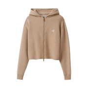 (W) Miu Miu Wool and Cashmere Hoodie Jacket Sand Beige