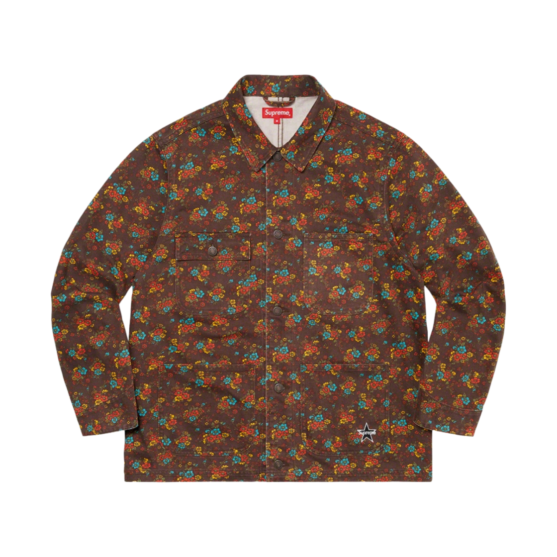 - Supreme Denim Chore Coat Flowers - 22SS
