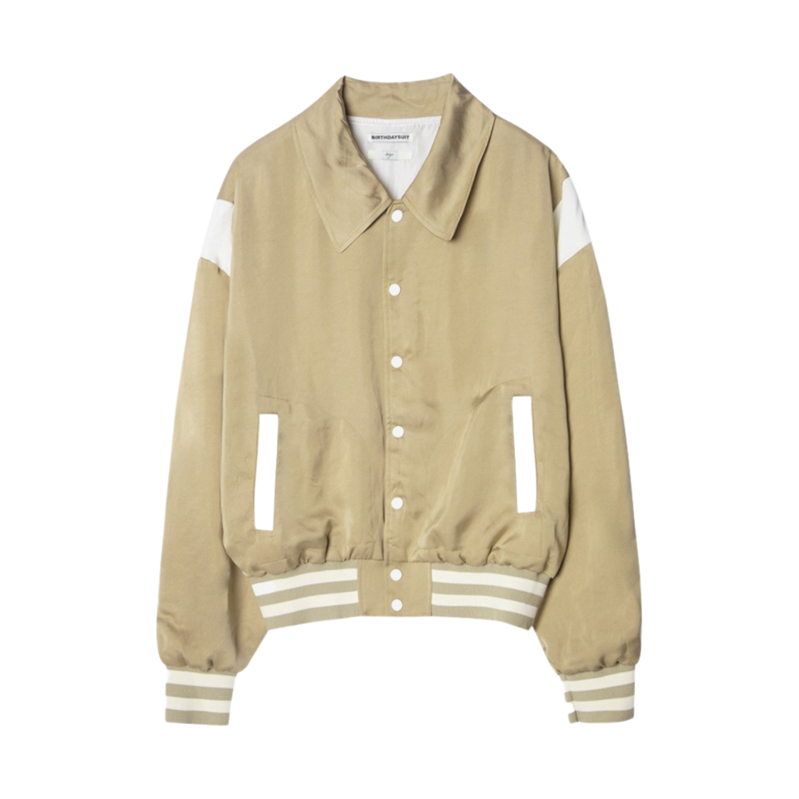 KM4BOTBBS04BG Birthdaysuit Satin Stadium Jacket Beige