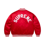Supreme Mitchell & Ness Satin Varsity Jacket Red - 24FW