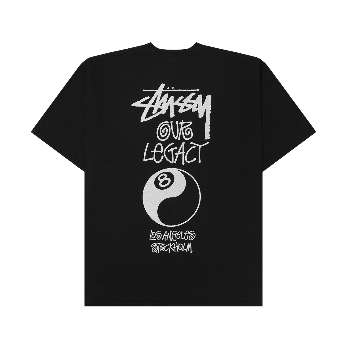 스투시 x 아워레가시 워크샵 8볼 피그먼트 다이드 음양 티셔츠 블랙(Stussy x Our Legacy Work Shop 8 Ball Pigment Dyed Yin Yang T-Shirt Black)