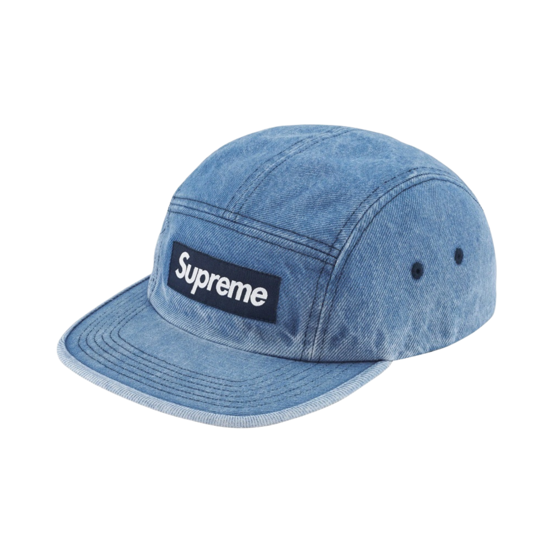 - Supreme Washed Chino Twill Camp Cap Denim - 23FW