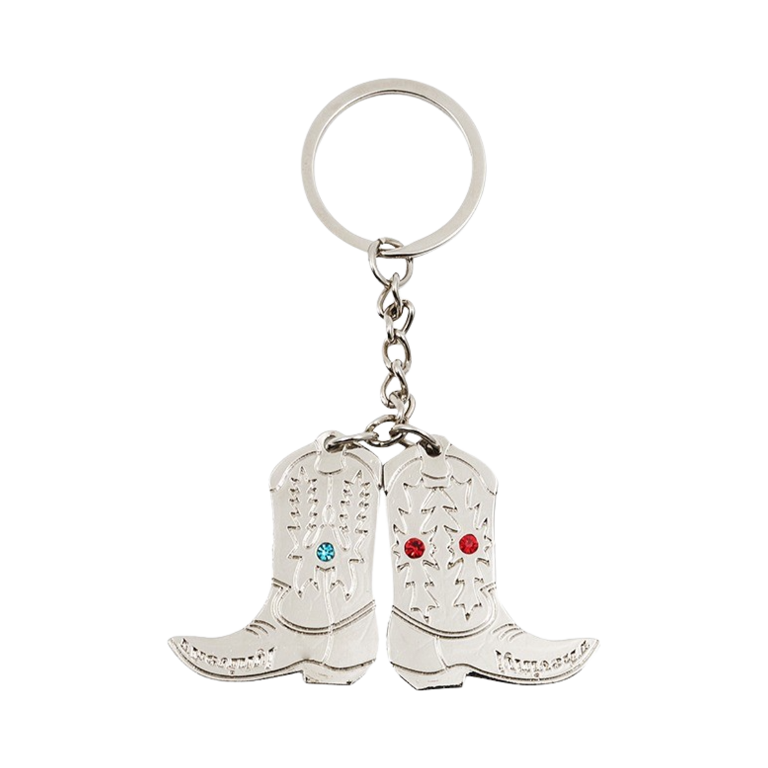 VH2EMUAB92ASV Thevinylhouse Western Boots Keychain Silver