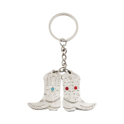 Thevinylhouse Western Boots Keychain Silver