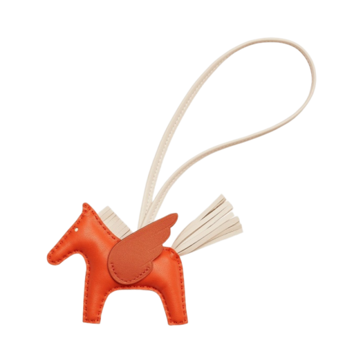 Hermes Rodeo Pegase PM Charm Milo Swift & Orange Poppy Craie Terre Battue