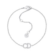 Dior Clair D Lune Bracelet Silver Finish Metal & White Crystals