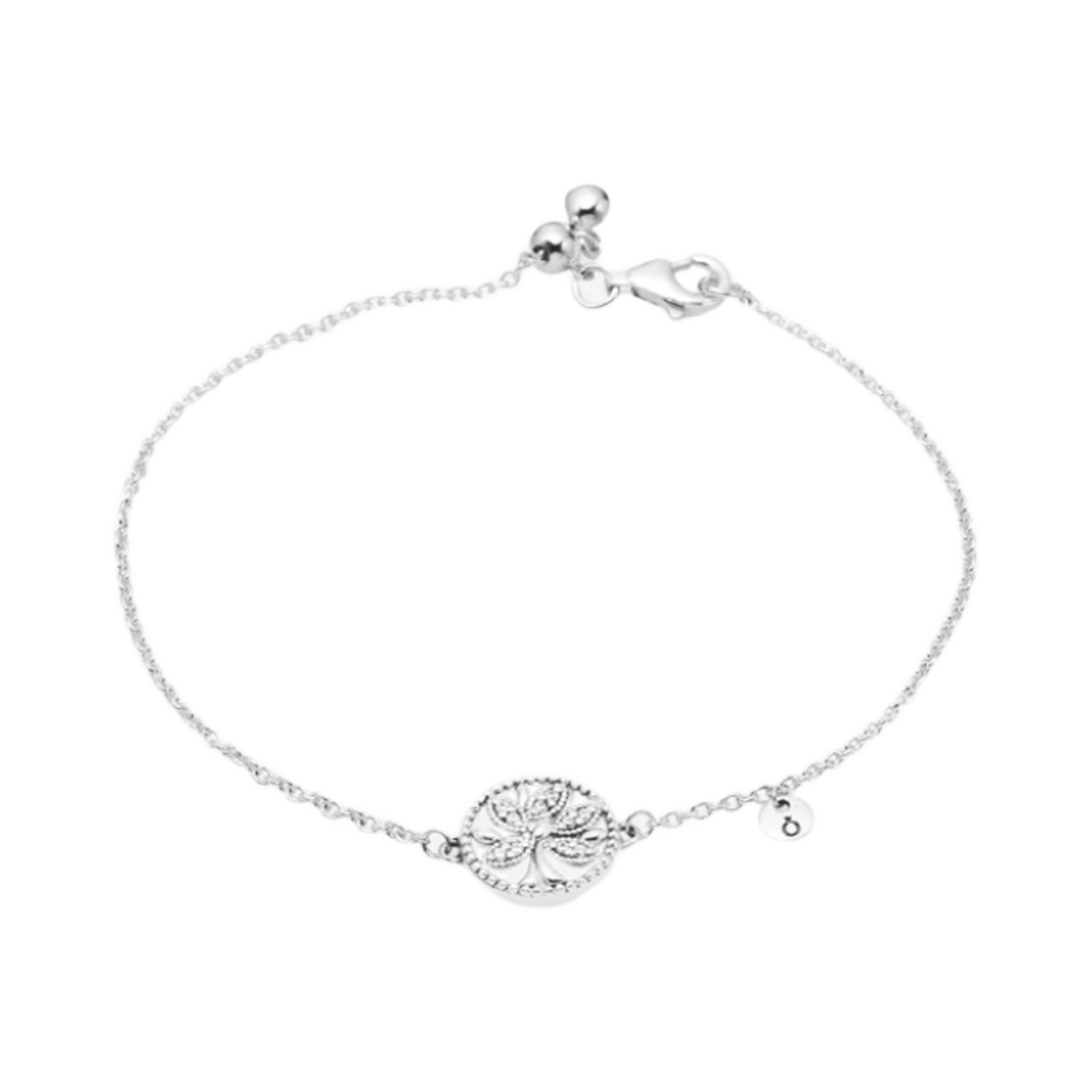 (W) 판도라 패밀리 트리 브레이슬릿 클리어 큐빅 지르코니아 에나멜 화이트 실버((W) Pandora Family Tree Bracelet with Clear Cubic Zirconia Enamel White Silver)
