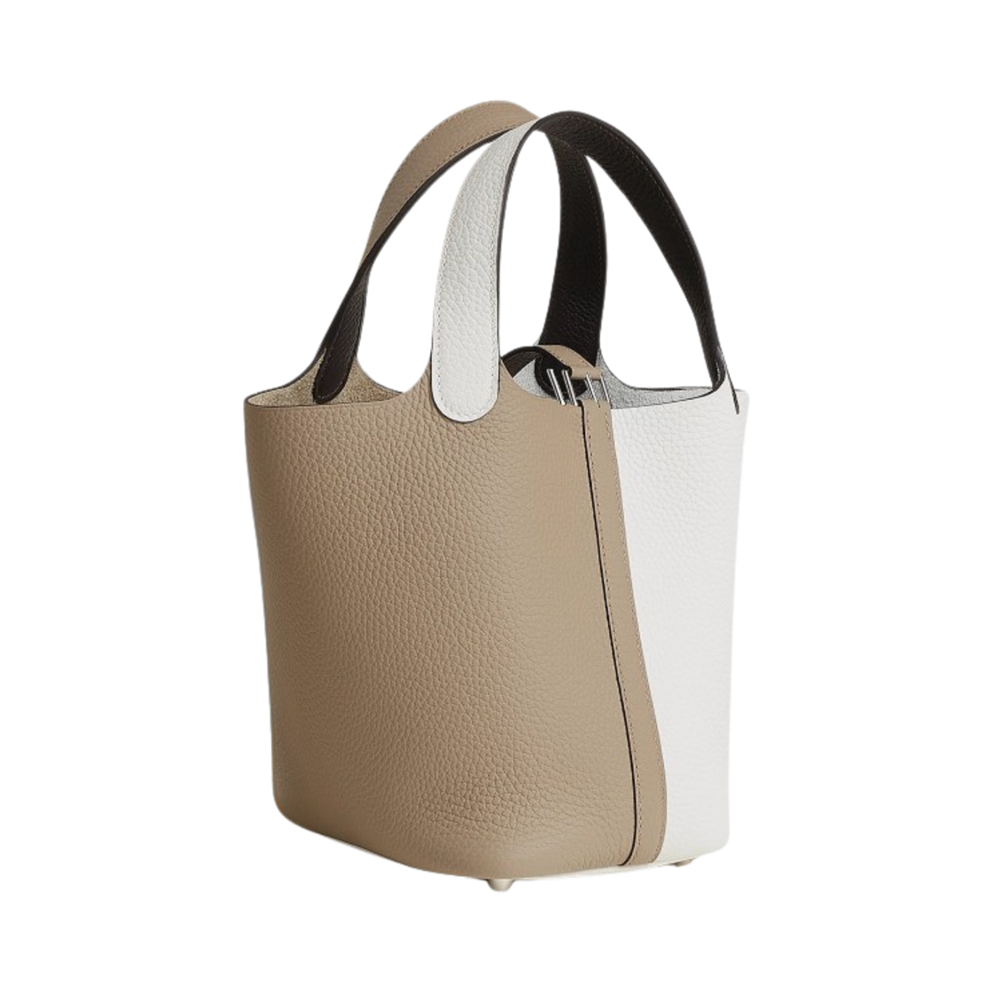 에르메스 피코탄 락 18 카사크 백 클레망스 & 팔라듐 하드웨어 베쥬 마르파 뉴 화이트 마카사르(Hermes Picotin Lock 18 Casaque Bag Clemence & Palladium Beige Marfa New White Macassar) - 3