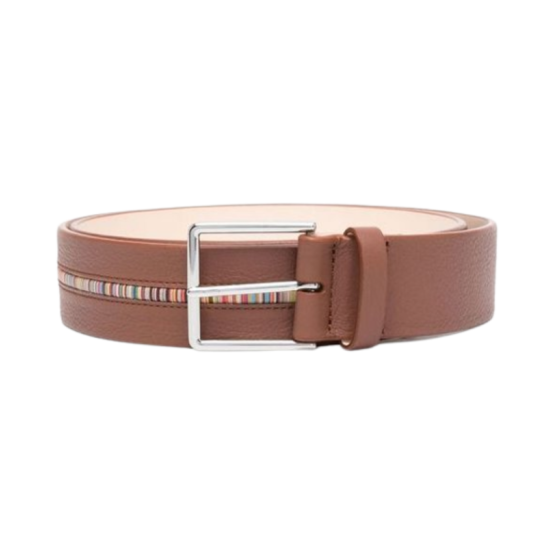 폴 스미스 시그니쳐 스트라이프 레더 벨트 브라운(Paul Smith Signature Stripe Leather Belt Brown)
