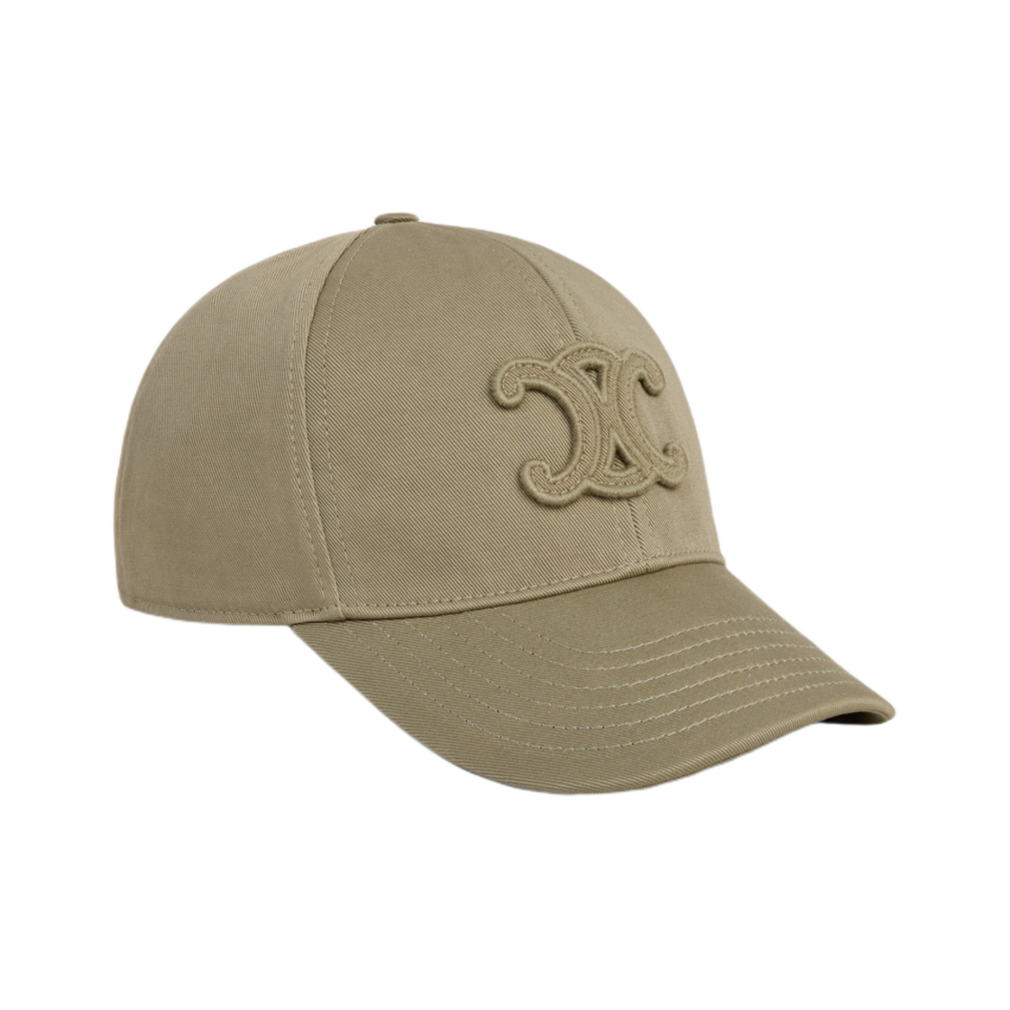 셀린느 트리옹프 베이스볼 캡 워시드 코튼 올리브(Celine Triomphe Baseball Cap in Washed Cotton Olive) - 1