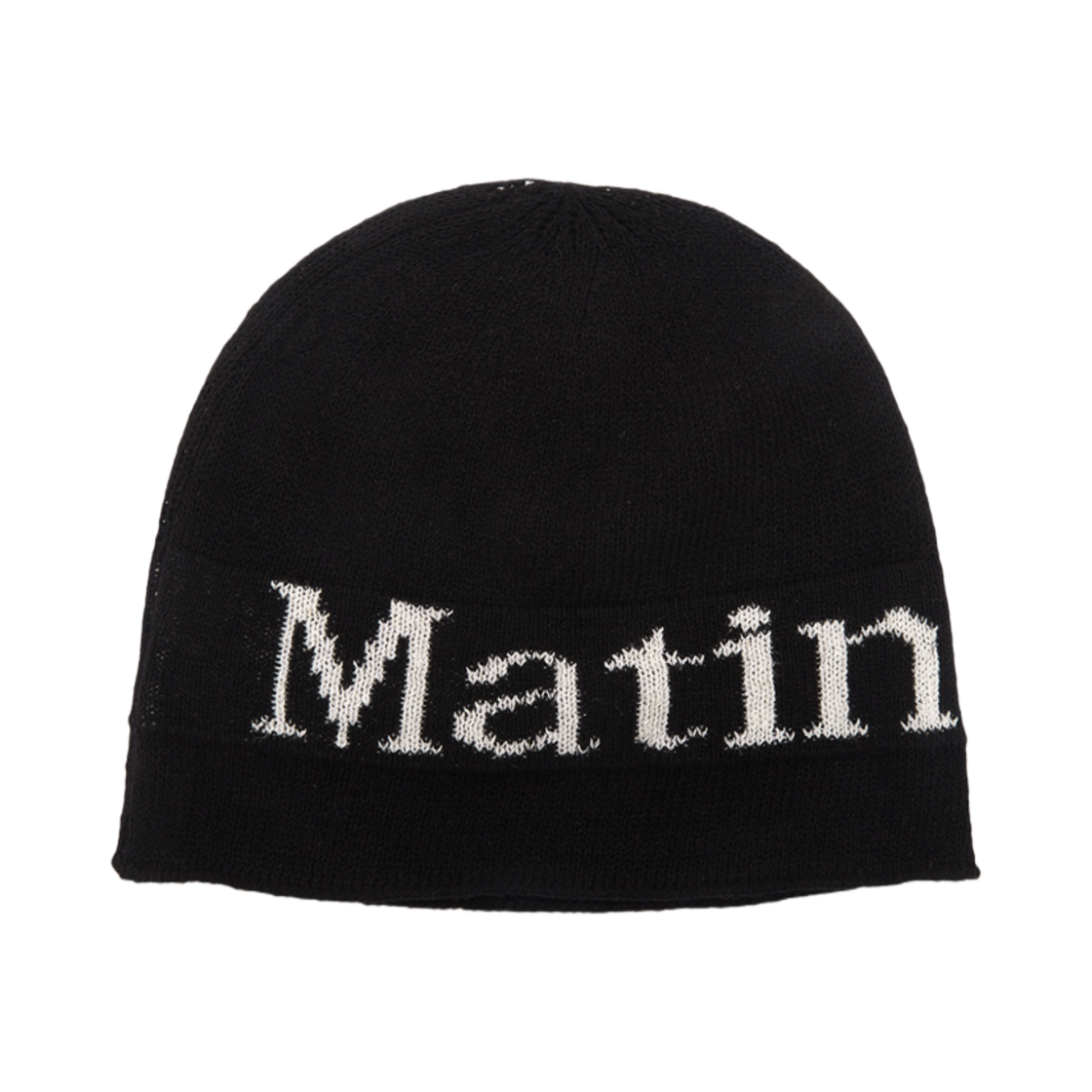 마뗑킴 로고 리넨 숏 비니 블랙(Matin Kim Logo Linen Short Beanie Black)