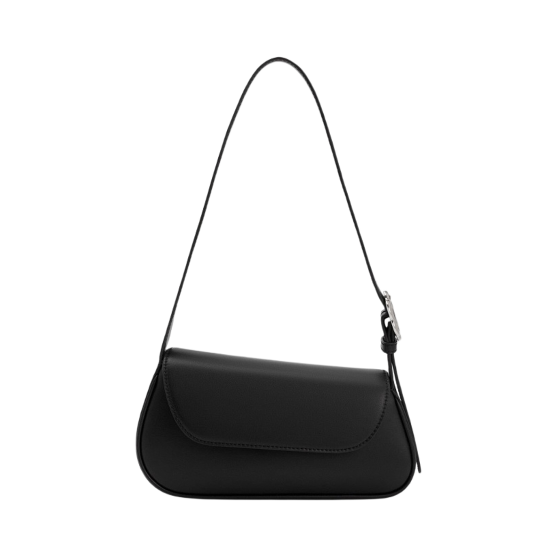 CK2-20782039 Charles & Keith Petra Asymmetrical Front Flap Bag Black