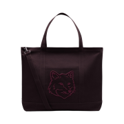 Maison Kitsune Bold Fox Head Extra Large Tote Bag Pecan Brown