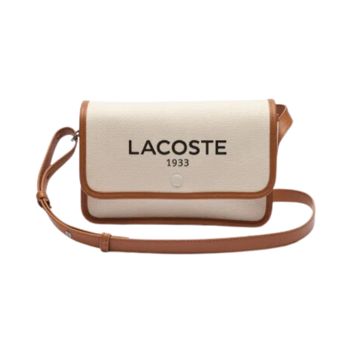 NF4507TD-K02 Lacoste Heritage Canvas Cotton Shoulder Bag Natural Tan