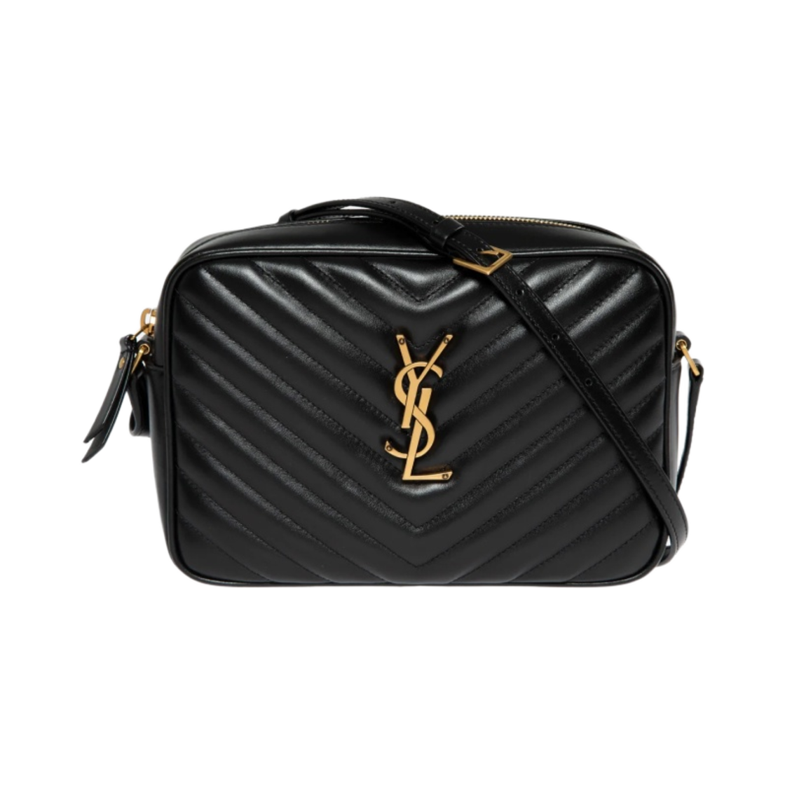 761554-DV707-1000 Saint Laurent Lou Camera Bag in Quilted Leather Black