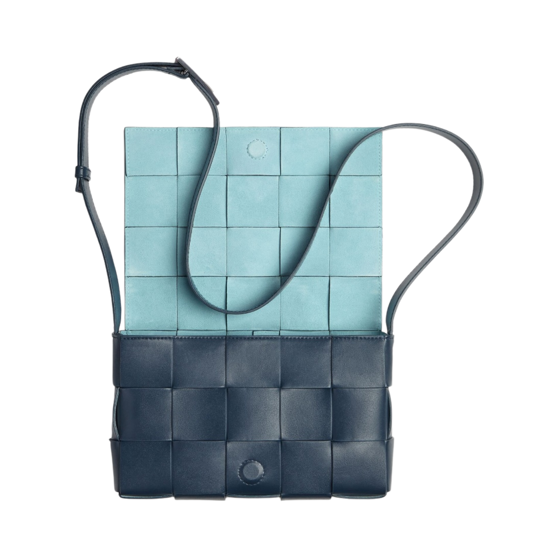 보테가 베네타 레더 카세트백 딥 블루 페일 블루(Bottega Veneta Leather Cassette Deep Blue Pale Blue) - 2