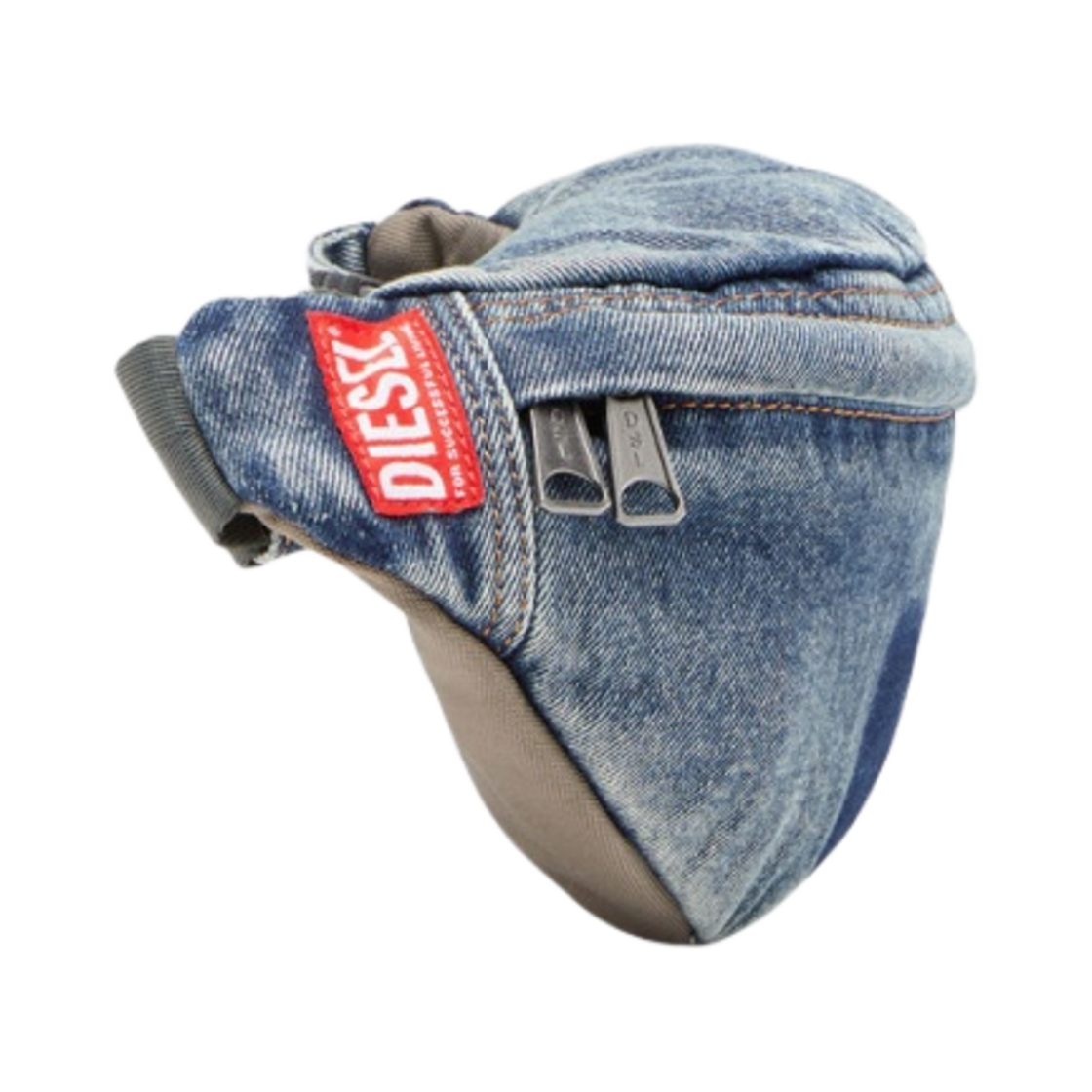 디젤 레이브 벨트백 인 오가닉 코튼 데님 블루(Diesel Rave Belt Bag in Organic Cotton Denim Blue) - 2