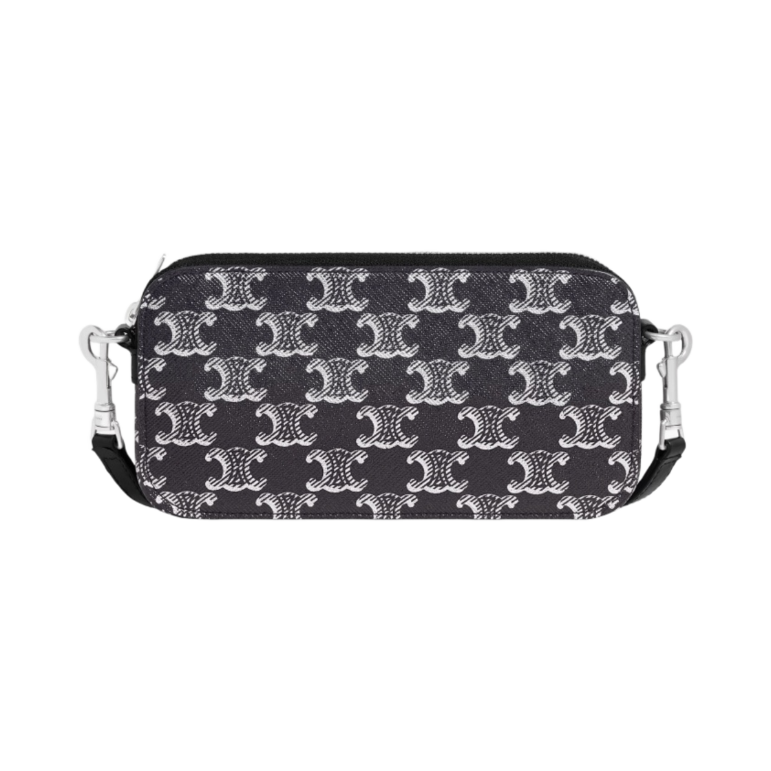 셀린느 트리옹프 캔버스 카프스킨 호리존탈 파우치 실버 블랙(Celine Horizontal Pouch in Triomphe Canvas Calfskin Silver Black) - 1