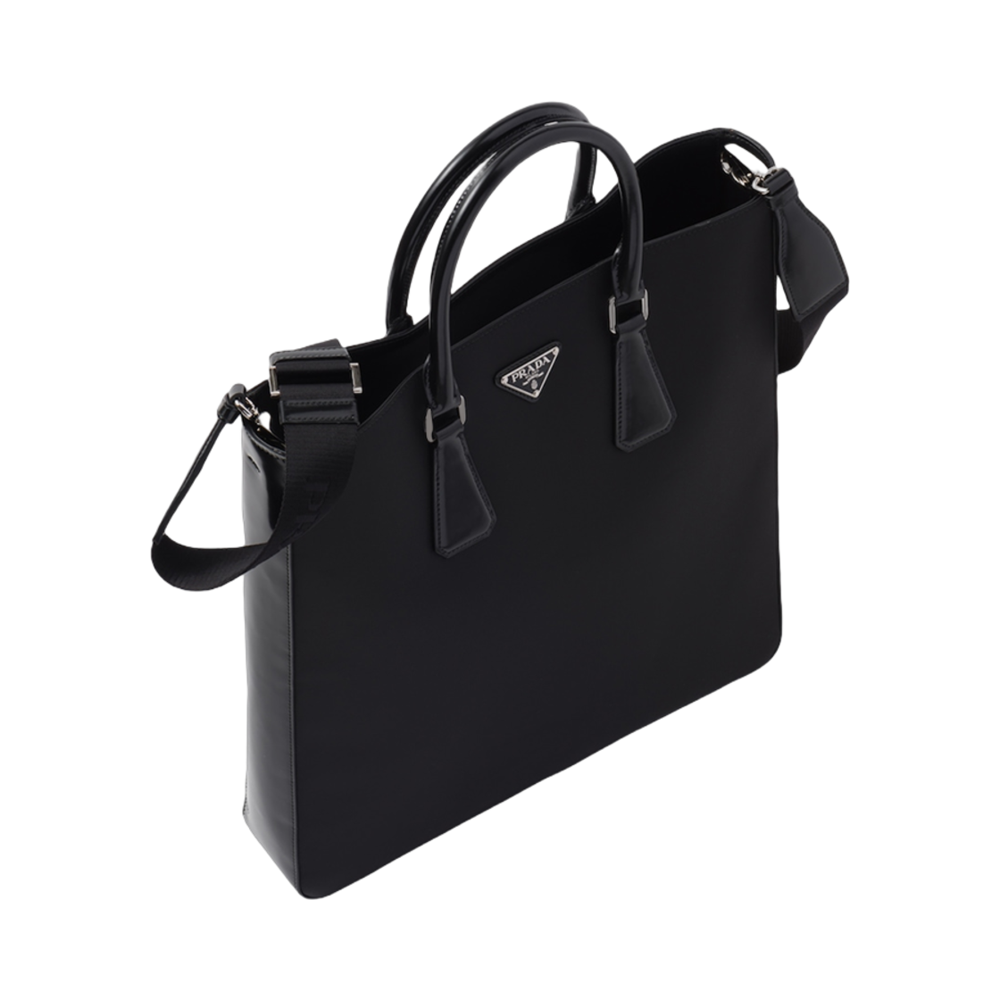 프라다 리나일론 브러쉬드 레더 토트백 블랙(Prada Re-Nylon Brushed Leather Tote Bag Black) - 2