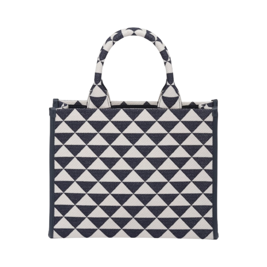 프라다 스몰 프라다 심볼 자수 패브릭 핸드백 발틱 블루 초크 화이트(Prada Small Prada Symbole Embroidered Fabric Handbag Baltic Blue Chalk White) - 2