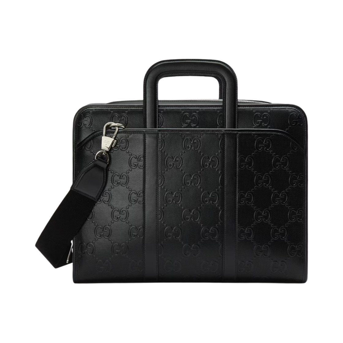 구찌 GG 엠보스 브리프케이스 블랙 레더(Gucci GG Embossed Briefcase Black Leather) - 1