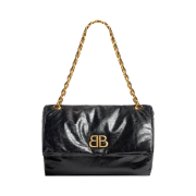 Balenciaga Monaco Medium Chain Bag Black