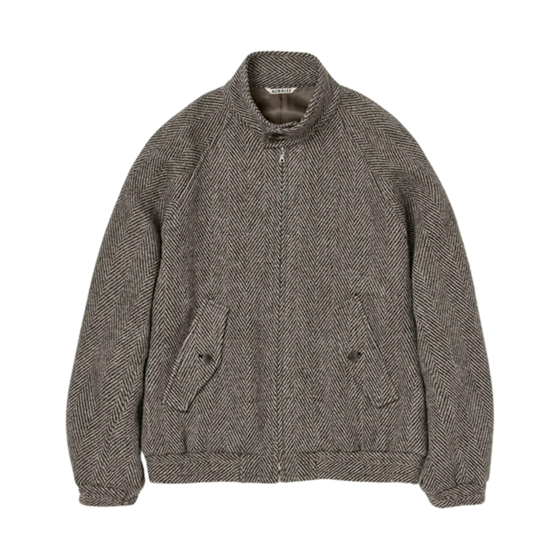 오라리 라마 셰틀랜드 울 트위드 집 블루종 카키 트위드(Auralee Lama Shetland Wool Tweed Zip Blouson Khaki Tweed)