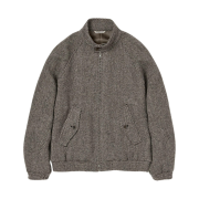 Auralee Lama Shetland Wool Tweed Zip Blouson Khaki Tweed