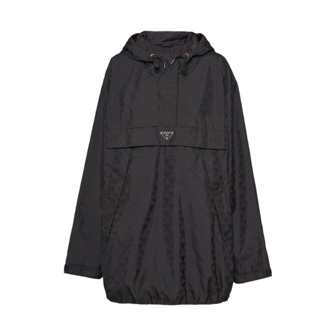 (W) 프라다 프린티드 리나일론 블루종 자켓 블랙((W) Prada Printed Re-Nylon Blouson Jacket Black) - 1