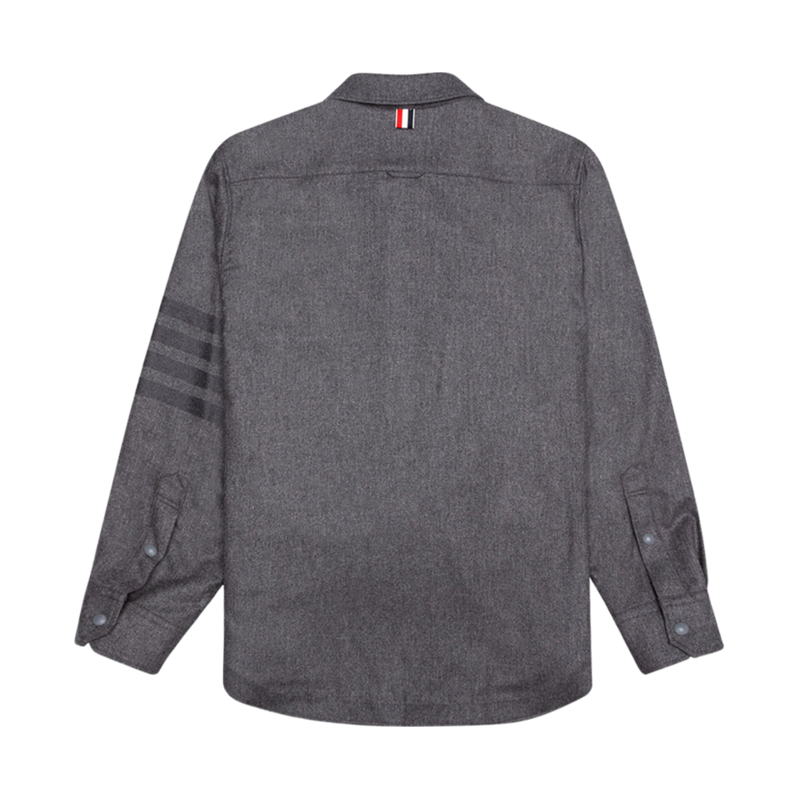 MJO055A-06393-035 Thom Browne Wool Cashmere Flannel Tonal 4-Bar Shirt Jacket Medium Grey - #2