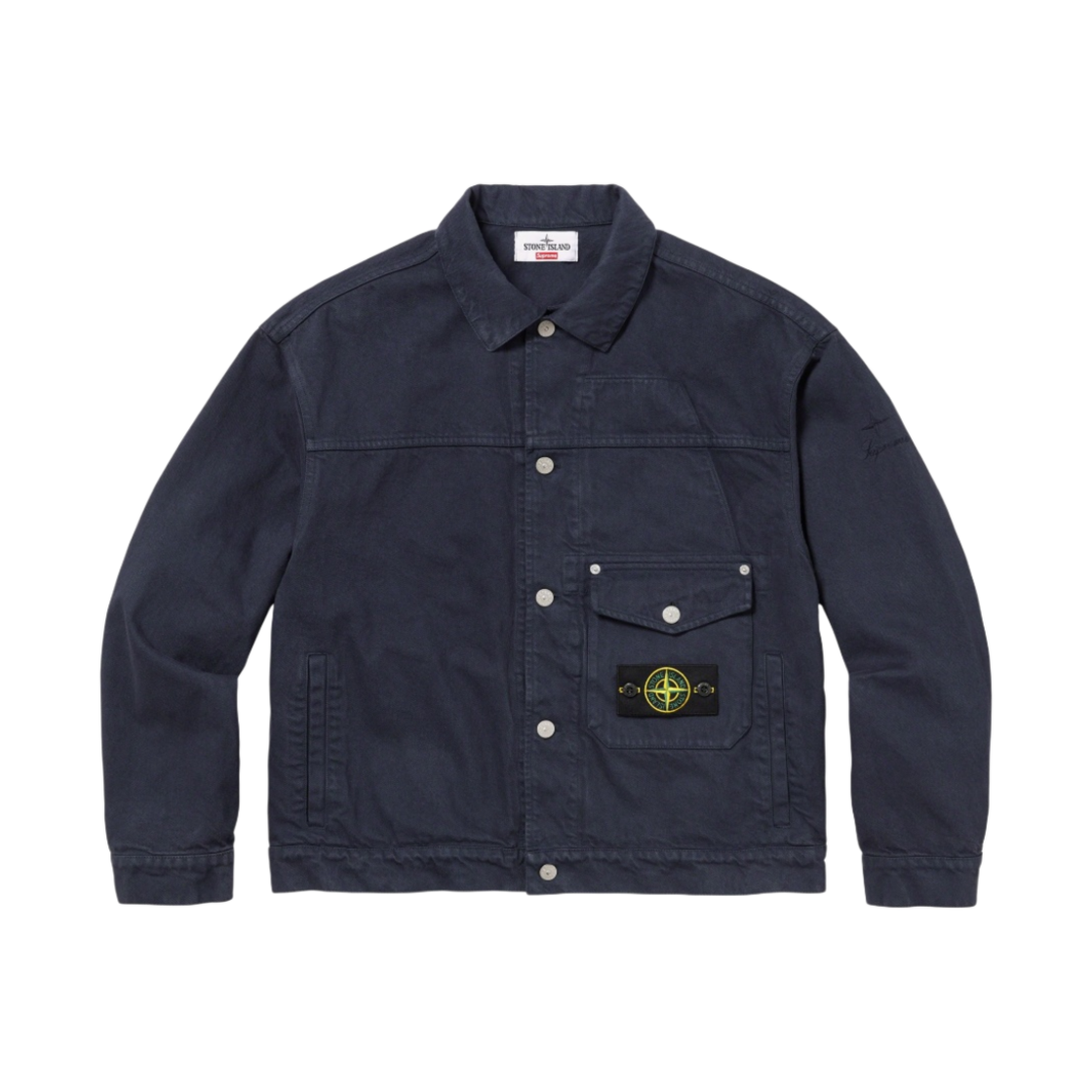 슈프림 x 스톤 아일랜드 데님 트러커 자켓 네이비 - 23FW(Supreme x Stone Island Denim Trucker Jacket Navy - 23FW)
